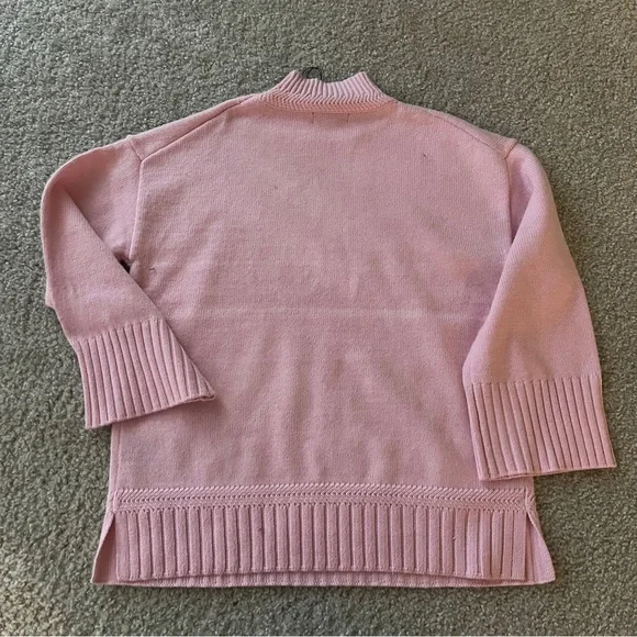 TAHARI Women’s Baby Pink Wool Blend Knit Tunic Sweater Size M Boho Oversized NWT - Picture 2 of 10